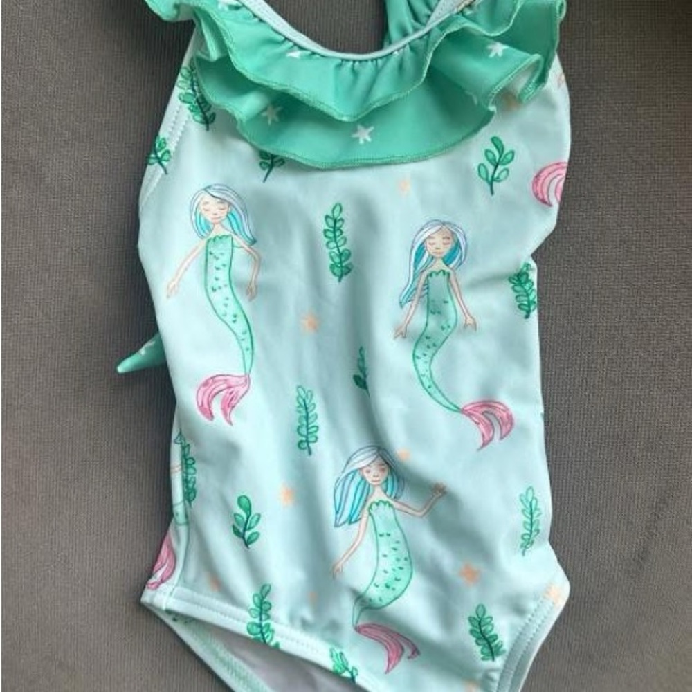 Sweet Honey Mermaid Print Swimsuit